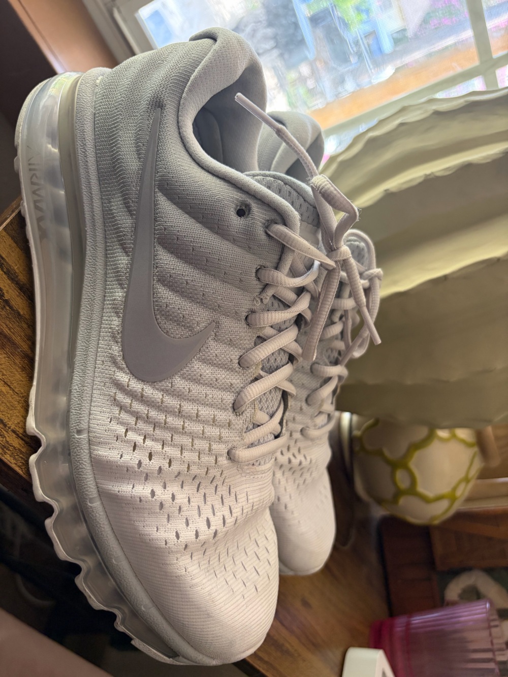 Nike Women’s Light Grey/White Air Max Athletic Shoes